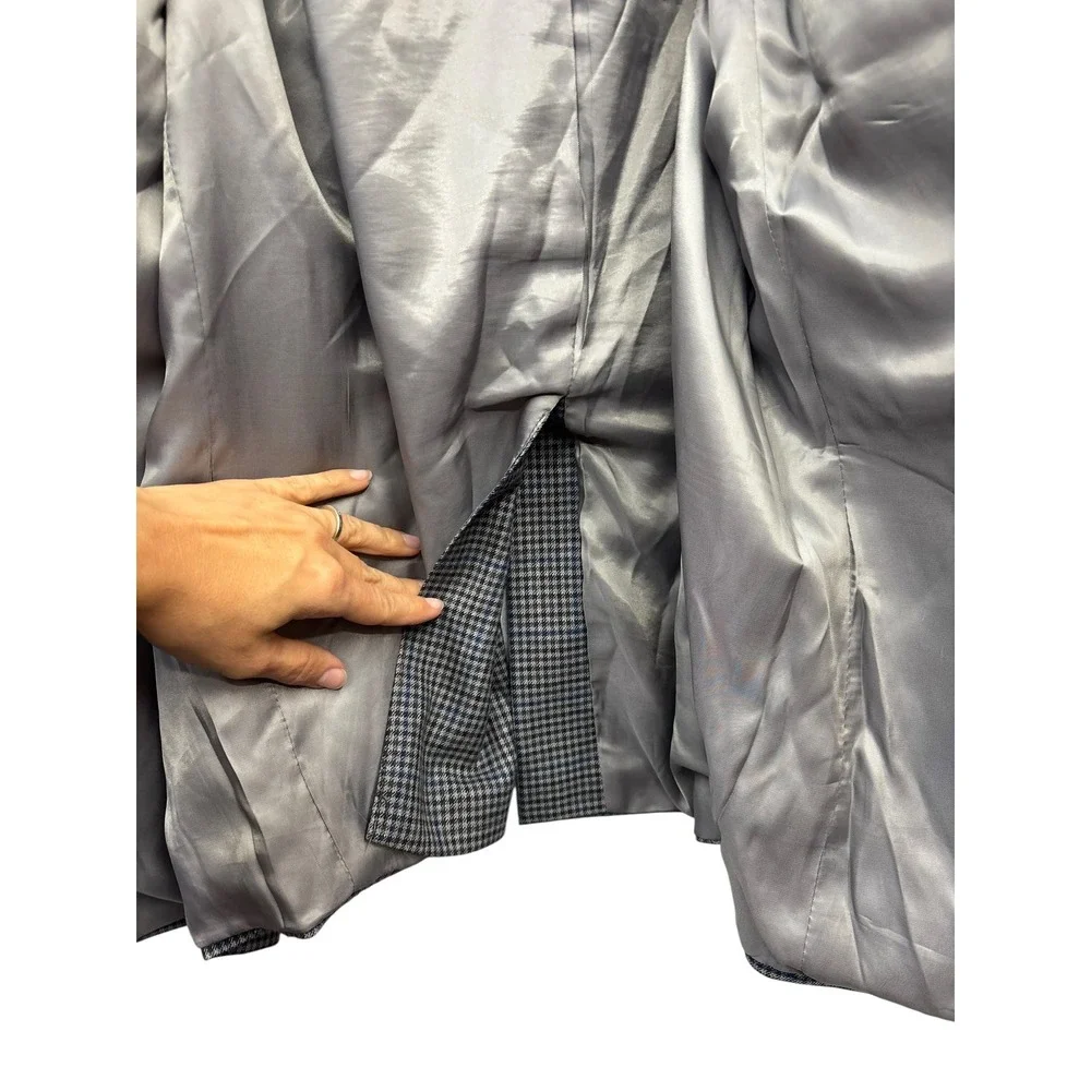 Hart Schaffner Marx Houndstooth‎ Blazer Tailored Sport Coat USA Academia 48R